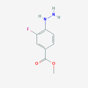 molecular formula C8H9FN2O2 B2455402 Methyl 3-fluoro-4-hydrazinylbenzoate CAS No. 883864-63-9