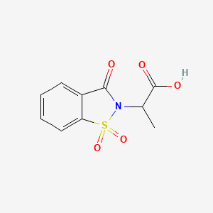 molecular formula C10H9NO5S B2455411 2-(1,1-Dioxido-3-oxo-1,2-benzisothiazol-2(3H)-yl)propanoic acid CAS No. 178755-54-9