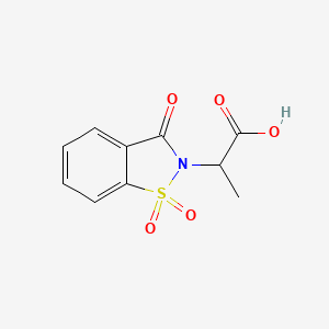 molecular formula C10H9NO5S B2455411 2-(1,1-ジオキシド-3-オキソ-1,2-ベンゾイソチアゾール-2(3H)-イル)プロパン酸 CAS No. 178755-54-9