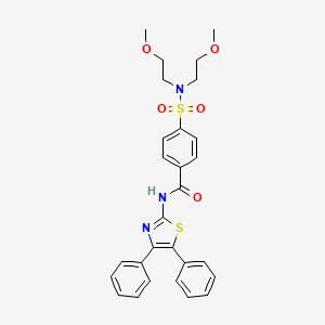 molecular formula C28H29N3O5S2 B2455413 4-[bis(2-methoxyethyl)sulfamoyl]-N-(4,5-diphenyl-1,3-thiazol-2-yl)benzamide CAS No. 475044-29-2