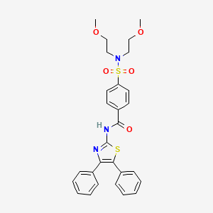 molecular formula C28H29N3O5S2 B2455413 4-[双(2-甲氧基乙基)磺酰胺基]-N-(4,5-二苯基-1,3-噻唑-2-基)苯甲酰胺 CAS No. 475044-29-2