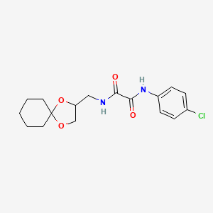 molecular formula C17H21ClN2O4 B2455414 N1-(1,4-dioxaspiro[4.5]decan-2-ylmethyl)-N2-(4-chlorophenyl)oxalamide CAS No. 899958-04-4