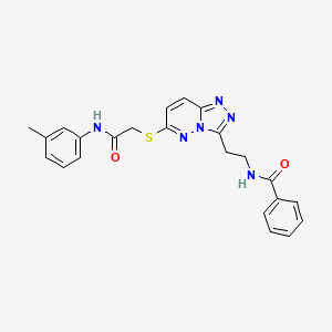 molecular formula C23H22N6O2S B2455418 N-(2-(6-((2-oxo-2-(m-tolylamino)ethyl)thio)-[1,2,4]triazolo[4,3-b]pyridazin-3-yl)ethyl)benzamide CAS No. 872988-36-8