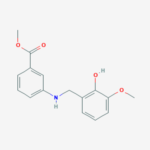 molecular formula C16H17NO4 B2455422 Methyl 3-[(2-hydroxy-3-methoxybenzyl)amino]benzoate CAS No. 1094420-10-6