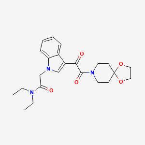 molecular formula C23H29N3O5 B2455423 2-[3-[2-(1,4-dioxa-8-azaspiro[4.5]decan-8-yl)-2-oxoacetyl]indol-1-yl]-N,N-diethylacetamide CAS No. 872843-62-4