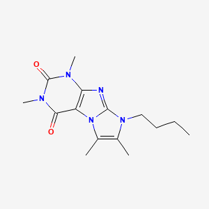 molecular formula C15H21N5O2 B2455426 8-butyl-1,3,6,7-tetramethyl-1H-imidazo[2,1-f]purine-2,4(3H,8H)-dione CAS No. 887866-33-3