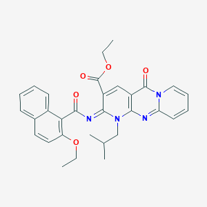 molecular formula C31H30N4O5 B2455432 (E)-ethyl 2-((2-ethoxy-1-naphthoyl)imino)-1-isobutyl-5-oxo-2,5-dihydro-1H-dipyrido[1,2-a:2',3'-d]pyrimidine-3-carboxylate CAS No. 685859-90-9