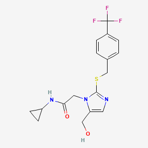 N-cyclopropyl-2-(5-(hydroxymethyl)-2-((4-(trifluoromethyl)benzyl)thio)-1H-imidazol-1-yl)acetamide
