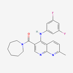 molecular formula C22H22F2N4O B2455457 3-(氮杂环戊-1-基羰基)-N-(3,5-二氟苯基)-7-甲基-1,8-萘啶-4-胺 CAS No. 1251617-23-8