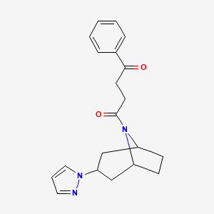 1-phenyl-4-[3-(1H-pyrazol-1-yl)-8-azabicyclo[3.2.1]octan-8-yl]butane-1,4-dione