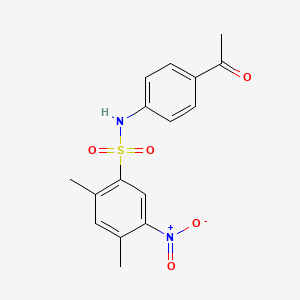 molecular formula C16H16N2O5S B2455459 N-(4-acetylphenyl)-2,4-dimethyl-5-nitrobenzenesulfonamide CAS No. 433328-05-3