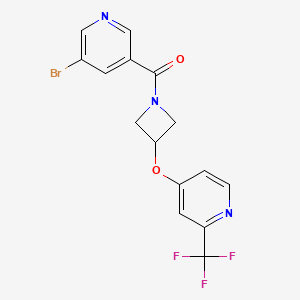 3-Bromo-5-(3-{[2-(trifluoromethyl)pyridin-4-yl]oxy}azetidine-1-carbonyl)pyridine