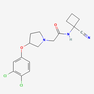 molecular formula C17H19Cl2N3O2 B2455467 N-(1-Cyanocyclobutyl)-2-[3-(3,4-dichlorophenoxy)pyrrolidin-1-yl]acetamide CAS No. 1947954-79-1