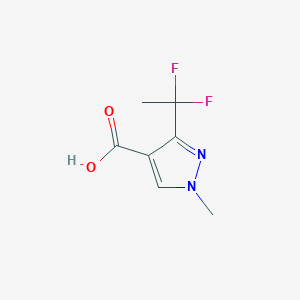 molecular formula C7H8F2N2O2 B2455468 3-(1,1-Difluoroethyl)-1-methylpyrazole-4-carboxylic acid CAS No. 2490402-65-6