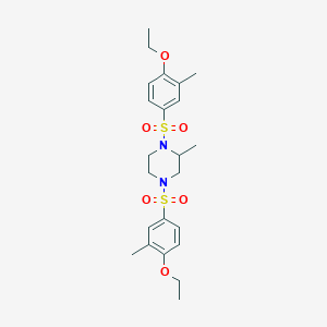 molecular formula C23H32N2O6S2 B245547 1,4-Bis[(4-ethoxy-3-methylphenyl)sulfonyl]-2-methylpiperazine 