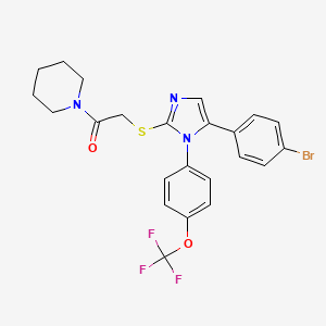 2-((5-(4-bromophenyl)-1-(4-(trifluoromethoxy)phenyl)-1H-imidazol-2-yl)thio)-1-(piperidin-1-yl)ethanone