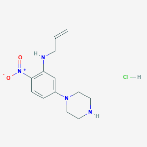 molecular formula C13H19ClN4O2 B2455475 N-allyl-2-nitro-5-piperazin-1-ylaniline hydrochloride CAS No. 827035-60-9