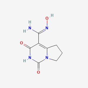 molecular formula C8H10N4O3 B2455476 (Z)-N'-ヒドロキシ-1,3-ジオキソ-1H,2H,3H,5H,6H,7H-ピロロ[1,2-c]ピリミジン-4-カルボキシミダミド CAS No. 1824859-72-4