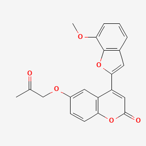 molecular formula C21H16O6 B2455477 4-(7-Methoxy-1-benzofuran-2-yl)-6-(2-oxopropoxy)chromen-2-one CAS No. 898415-94-6