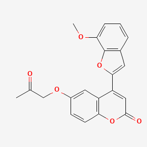 molecular formula C21H16O6 B2455477 4-(7-methoxy-1-benzofuran-2-yl)-6-(2-oxopropoxy)-2H-chromen-2-one CAS No. 898415-94-6