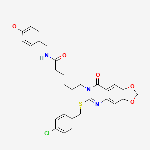 6-[6-[(4-chlorobenzyl)thio]-8-oxo[1,3]dioxolo[4,5-g]quinazolin-7(8H)-yl]-N-(4-methoxybenzyl)hexanamide