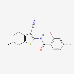 molecular formula C17H14BrFN2OS B2455485 4-bromo-N-(3-cyano-6-methyl-4,5,6,7-tetrahydro-1-benzothiophen-2-yl)-2-fluorobenzamide CAS No. 391223-84-0