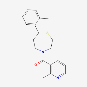 molecular formula C19H22N2OS B2455487 (2-Methylpyridin-3-yl)(7-(o-tolyl)-1,4-thiazepan-4-yl)methanone CAS No. 1704521-92-5