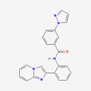 N-(2-{imidazo[1,2-a]pyridin-2-yl}phenyl)-3-(1H-pyrazol-1-yl)benzamide
