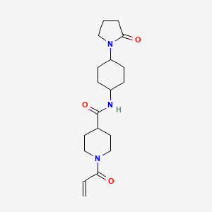molecular formula C19H29N3O3 B2455500 N-[4-(2-Oxopyrrolidin-1-yl)cyclohexyl]-1-prop-2-enoylpiperidine-4-carboxamide CAS No. 2361822-56-0
