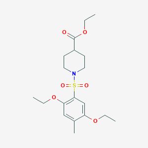 molecular formula C19H29NO6S B245551 Ethyl 1-[(2,5-diethoxy-4-methylphenyl)sulfonyl]-4-piperidinecarboxylate 