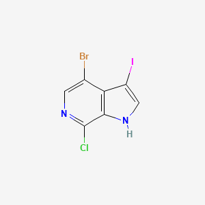 molecular formula C7H3BrClIN2 B2455513 4-Bromo-7-chloro-3-iodo-1H-pyrrolo[2,3-c]pyridine CAS No. 2411252-86-1