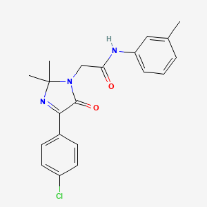 molecular formula C20H20ClN3O2 B2455528 2-[4-(4-chlorophenyl)-2,2-dimethyl-5-oxo-2,5-dihydro-1H-imidazol-1-yl]-N-(3-methylphenyl)acetamide CAS No. 866871-61-6