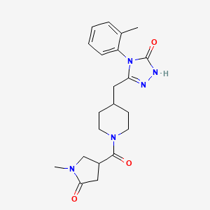 3-((1-(1-methyl-5-oxopyrrolidine-3-carbonyl)piperidin-4-yl)methyl)-4-(o-tolyl)-1H-1,2,4-triazol-5(4H)-one