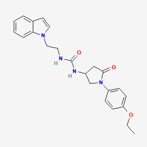 molecular formula C23H26N4O3 B2455539 1-(2-(1H-indol-1-yl)ethyl)-3-(1-(4-ethoxyphenyl)-5-oxopyrrolidin-3-yl)urea CAS No. 894019-63-7