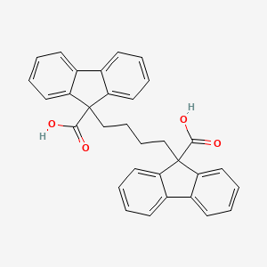 molecular formula C32H26O4 B2455551 9,9'-(butane-1,4-diyl)bis(9H-fluorene-9-carboxylic acid) CAS No. 1881321-31-8