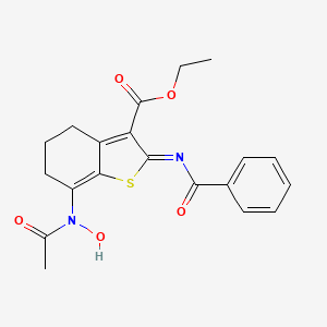 ethyl (7E)-7-[acetyl(oxido)-lambda~5~-azanylidene]-2-[(phenylcarbonyl)amino]-4,5,6,7-tetrahydro-1-benzothiophene-3-carboxylate