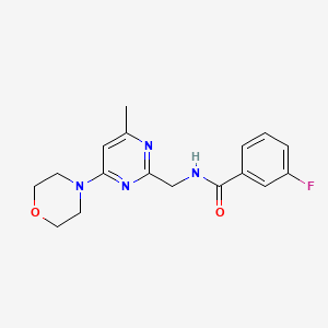 3-fluoro-N-((4-methyl-6-morpholinopyrimidin-2-yl)methyl)benzamide