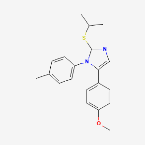 molecular formula C20H22N2OS B2455560 2-(isopropylthio)-5-(4-methoxyphenyl)-1-(p-tolyl)-1H-imidazole CAS No. 1207010-57-8