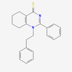 molecular formula C22H22N2S B2455561 1-phenethyl-2-phenyl-5,6,7,8-tetrahydroquinazoline-4(1H)-thione CAS No. 371116-08-4