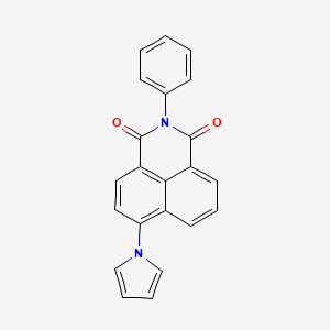 molecular formula C22H14N2O2 B2455563 3-苯基-8-(1H-吡咯-1-基)-3-氮杂三环[7.3.1.0^{5,13}]十三-1(13),5,7,9,11-五烯-2,4-二酮 CAS No. 2097882-95-4