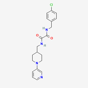 molecular formula C20H23ClN4O2 B2455569 N1-(4-chlorobenzyl)-N2-((1-(pyridin-3-yl)piperidin-4-yl)methyl)oxalamide CAS No. 2034284-76-7