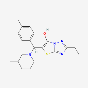 molecular formula C21H28N4OS B2455570 2-Ethyl-5-((4-ethylphenyl)(3-methylpiperidin-1-yl)methyl)thiazolo[3,2-b][1,2,4]triazol-6-ol CAS No. 898361-67-6