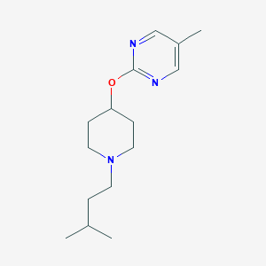 molecular formula C15H25N3O B2455574 5-Methyl-2-[1-(3-methylbutyl)piperidin-4-yl]oxypyrimidine CAS No. 2380070-52-8