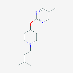 molecular formula C15H25N3O B2455574 5-Methyl-2-{[1-(3-methylbutyl)piperidin-4-yl]oxy}pyrimidine CAS No. 2380070-52-8