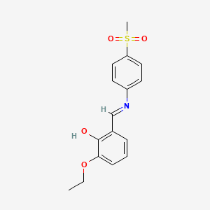 molecular formula C16H17NO4S B2455575 2-ethoxy-6-((E)-{[4-(methylsulfonyl)phenyl]imino}methyl)phenol CAS No. 1232827-35-8