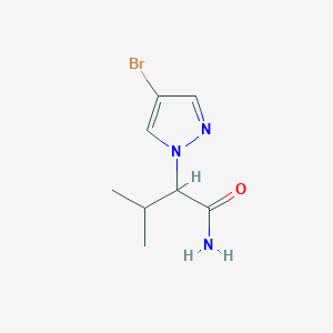 molecular formula C8H12BrN3O B2455576 2-(4-Bromopyrazol-1-yl)-3-methylbutanamide CAS No. 1862528-06-0