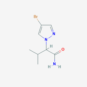 molecular formula C8H12BrN3O B2455576 2-(4-Bromopirazol-1-il)-3-metilbutanamida CAS No. 1862528-06-0