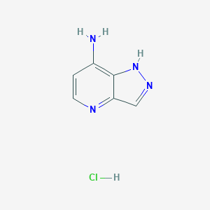 molecular formula C6H7ClN4 B2455588 1H-Pyrazolo[4,3-b]pyridin-7-amine;hydrochloride CAS No. 2243514-77-2