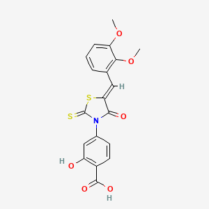 4-[(5Z)-5-[(2,3-dimethoxyphenyl)methylidene]-4-oxo-2-sulfanylidene-1,3-thiazolidin-3-yl]-2-hydroxybenzoic acid