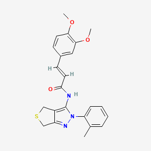 (E)-3-(3,4-dimethoxyphenyl)-N-(2-(o-tolyl)-4,6-dihydro-2H-thieno[3,4-c]pyrazol-3-yl)acrylamide